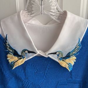 Shein bird detail dickey collar